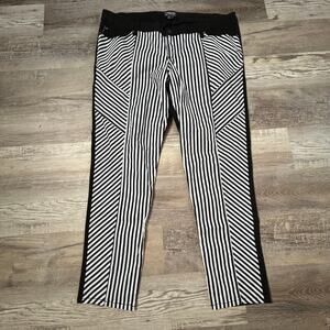 Tripp NYC Black White Striped Skinny Pants Plus Size 24 Goth Punk Alt
